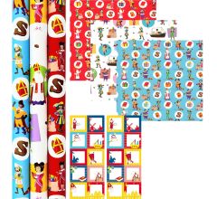 Club Van Sinterklaas Sinterklaascadeaupapier incl. 20 naamstickers - 3 Rollen 70 cm x 2 meter