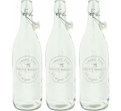 Limonadefles - Sapfles - Waterfles - 1 Liter - 8 x 30 cm - 3 Stuks