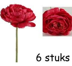 Ranonkel Novella kunstbloemen Fuchsia - 34 cm - 6 Stuks