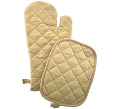 Ovenwant &amp; Pannenlap - 100% Katoen - Kaki