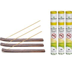 Ibergarden Citronella wierrook sticks - met houder/plankje - anti muggen - 120x sticks - 32 cm