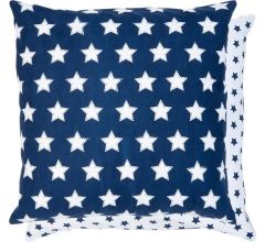 Clayre & Eef Kussenhoes Stars blauw-wit 50x50 cm