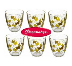 Pasabahce - Vlinder - Gedessineerde Glazen - Water - Sapglas - 285 ml - 6 stuks