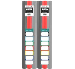 Benza Kaftpapier voor schoolboeken - lichtgrijs, donkergrijs, rood - 200 x 70 cm - 6 rollen