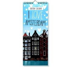 I Love Amsterdam Verjaardagskalender - 13 x 33 cm
