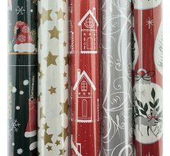 Assortiment kerstpapier cadeaupapier inpakpapier K16 - 200 x 70 cm - 5 rollen