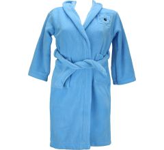 Fleece badjas van Kwikki met capuchon - 10 – 12 jaar - Zacht blauw
