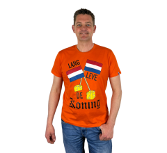 Oranje Heren T-Shirt - Lang leven de Koning -  Voor Koningsdag - Holland - Formule 1 - EK/WK Voetba