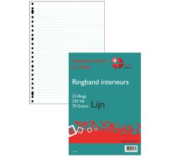 Benza - Ringbandpapier A4 - Schrijfpapier Lijn - 23 ringen - 250 vel