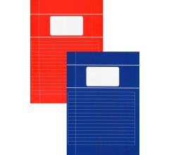 Benza - Basic Schriften A4 Lijn - Blauw en rood - 6 stuks