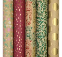 Eco Mundo assortiment 100% Recycled 70 Gr/m2 cadeaupapier inpakpapier - 200 x 70 cm - 6 rollen