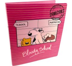 Vis Paperclip Bloody School - Polypropyleen Ringband met 2 Ringen Inclusief interieur 