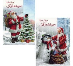 20 Luxe Gevouwen Kerstkaarten Met Enveloppen  - Met Stans en Folie - Design 2