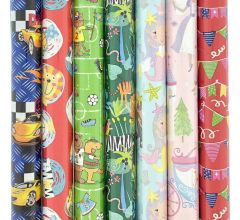 Präsenta assortiment luxe cadeaupapier inpakpapier voor kinderen 6 - 200 x 70 cm - 5 rollen