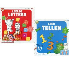 2 Boekjes - Leren Is Leuk - Leer Tellen Tot 20 & Leer De Letters En Klanken