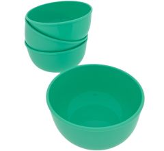 Salade schaaltjes kunststof Kommen - 4-delig - Ø 13 x 6 cm - 400 ml - Groen