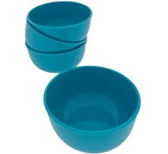 Salade schaaltjes kunststof Kommen - 4-delig - Ø 13 x 6 cm - 400 ml - Blauw