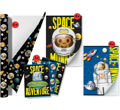 Emoij - Space Monkey - Schoolpakket kaftpapier voor schoolboeken en schriften
