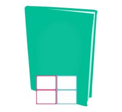 Rekbare boekenkaften A4 - Turquoise Groen - 12 stuks inclusief kleur labels